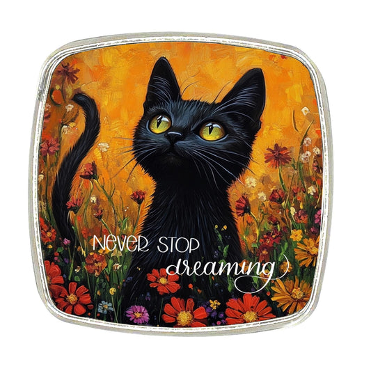 Chrome Magnet: Large, Strong - Little Black Cat