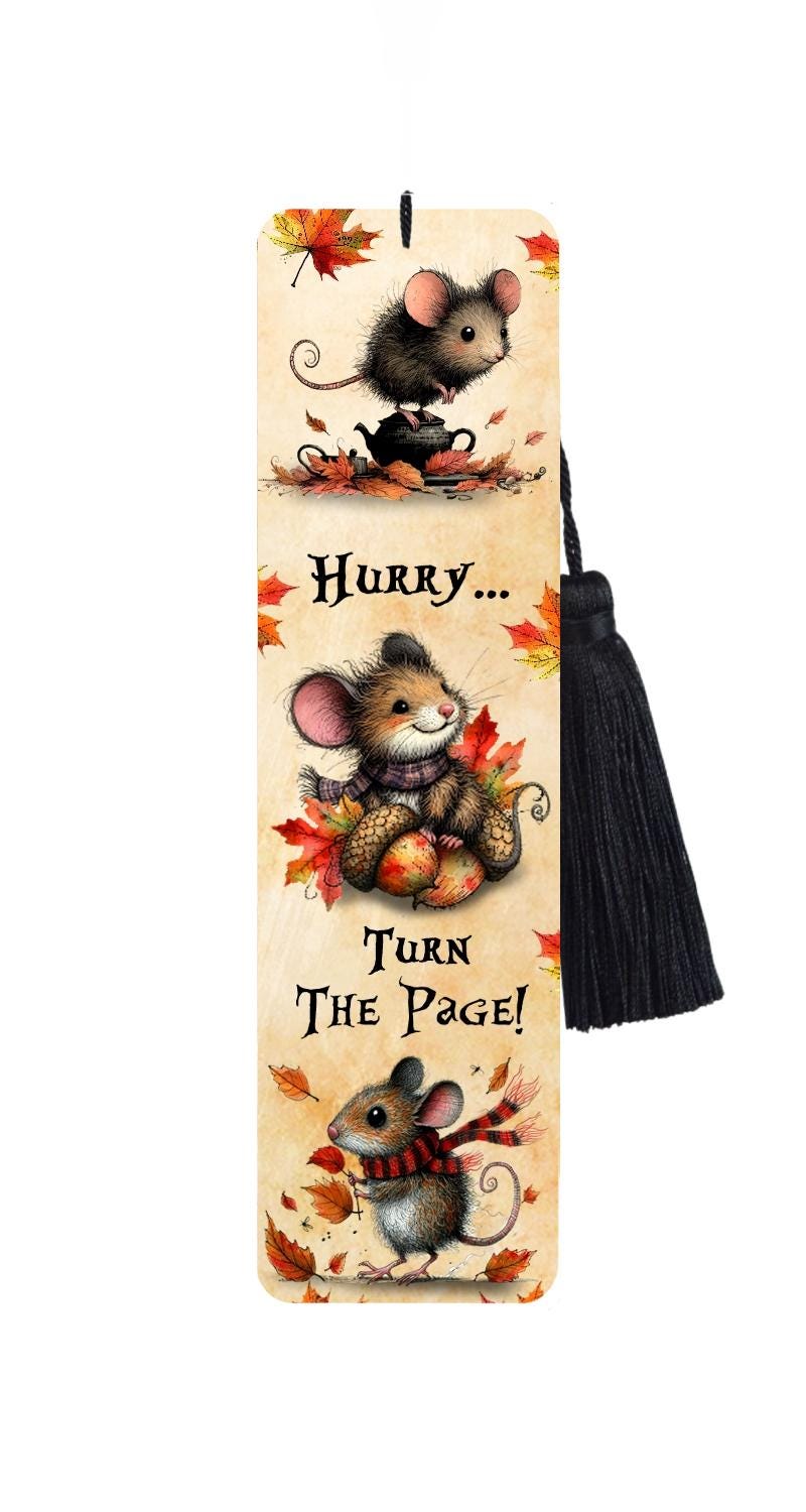 Little Mice Metal Bookmark with Tassel: Funny Reader Gift