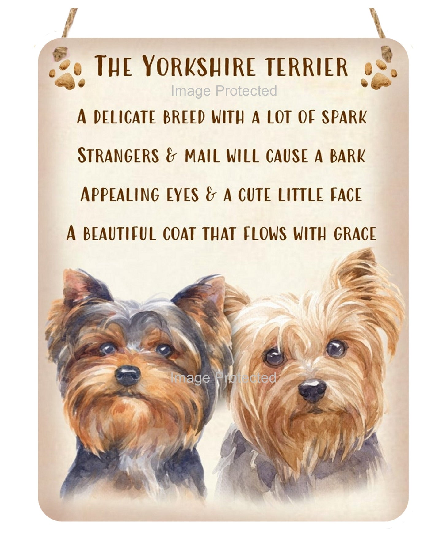 Metal Dog Sign - The Yorkshire Terrier