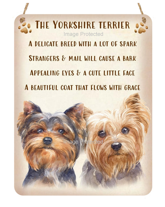 Metal Dog Sign - The Yorkshire Terrier