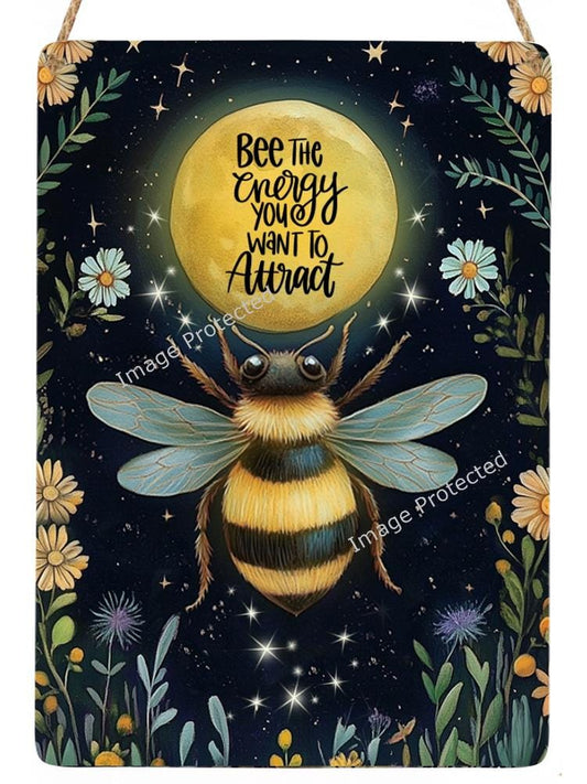 Handmade Bumble Bee Metal Sign: Inspirational Wall Decor