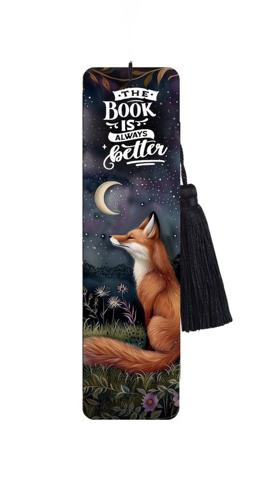 Large Metal Bookmark With Tassel - Fox Bookmark - The Book Is Always Better