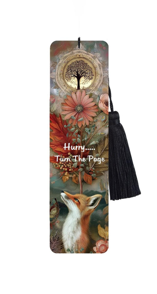 Rustic Fox Metal Bookmark with Tassel: Funny Reader Gift