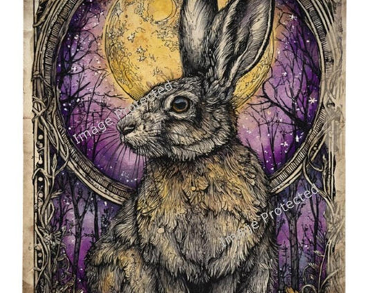 Hanging Metal Sign - Mystic Hare - Motivational Quote, Curiosity